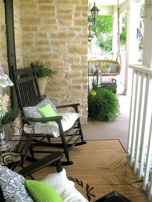 summertime porch, curb appeal, outdoor living, another view of the rockers and swing
