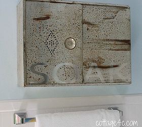 diy rust vintage bread drawer turned bathroom cabinet, kitchen cabinets, repurposing upcycling, Cabinet in bathroom