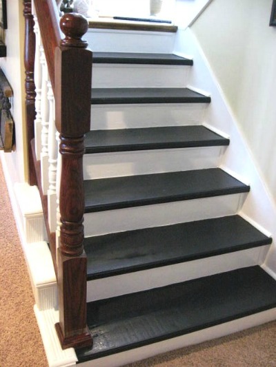 inexpensive way to finish wood stairs, diy, painting, stairs, woodworking projects