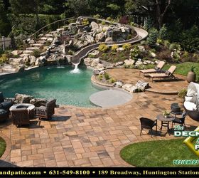 pools pools pools, decks, lighting, outdoor living, patio, pool designs, spas, Pool with 57 slide