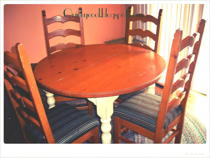 two toned stained table, painted furniture, Before