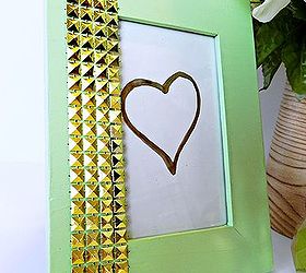 studded mint green and gold art, crafts, Geometric details are hot right now