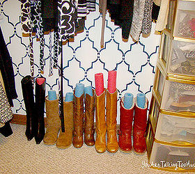 want to purge want to organize don t want to spend any money doing it, closet, organizing, shelving ideas, Noodles in the boots Perfect way to keep their form