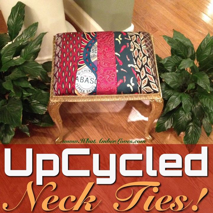 upcycled tobasco necktie upholstery, painted furniture, repurposing upcycling, reupholster, window treatments