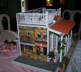 my hobby is miniature dollhouses this is my french caf, crafts, The side mural