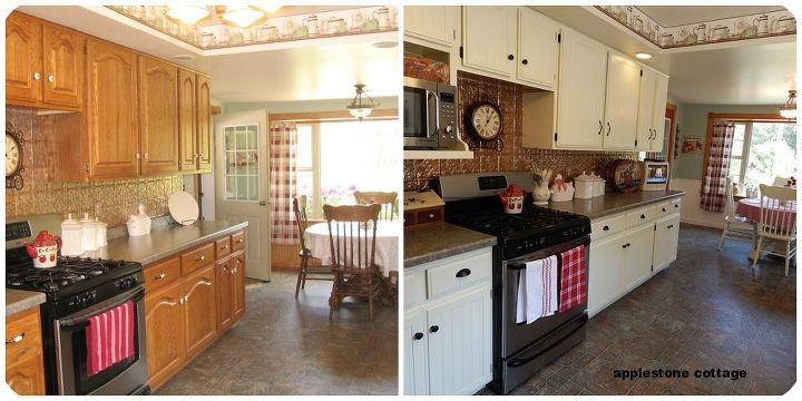 kitchen cupboards transformed, home decor, kitchen cabinets, kitchen design, painting, From oak cathedral to cottage style white Same cupboards same cupboard doors brand new look