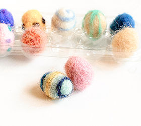 needle felted easter eggs decor, crafts, easter decorations, seasonal holiday decor