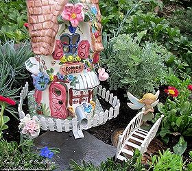 a fire pit fairy garden two versions choose your favorite, crafts, gardening, repurposing upcycling, Pretty in pink white the girly garden