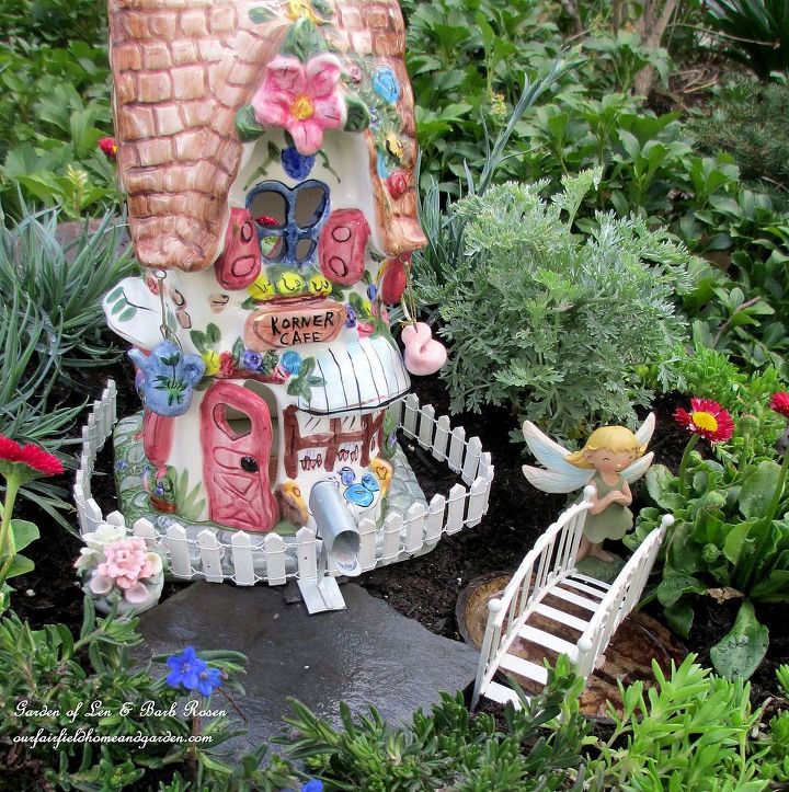 a fire pit fairy garden two versions choose your favorite, crafts, gardening, repurposing upcycling, Pretty in pink white the girly garden