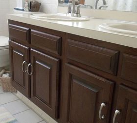 post plumbing project reveal, bathroom, plumbing, AFTER Delta s Lahara faucet new cabinet hardware