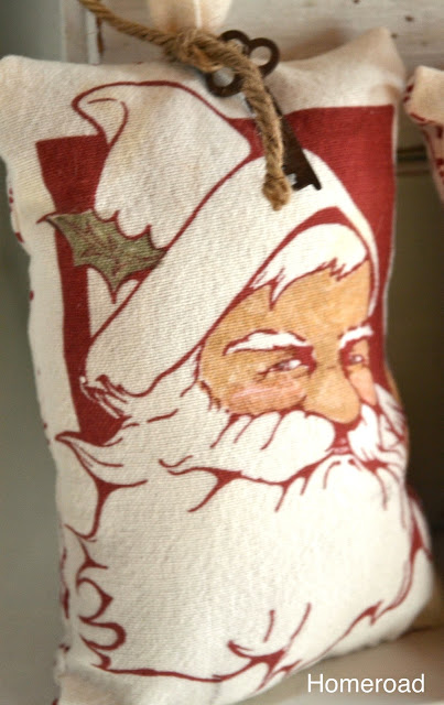 mini santa pillows from the printer, christmas decorations, crafts, seasonal holiday decor