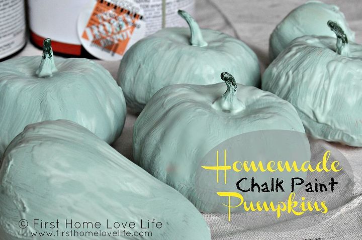 create your own blue hubbard gourds with homemade thick chalk paint, crafts