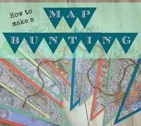 how to make a fun easy souvenir from your travels with a map bunting, crafts, repurposing upcycling