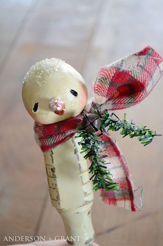 creating a snowman from a vintage screwdriver, repurposing upcycling, seasonal holiday decor