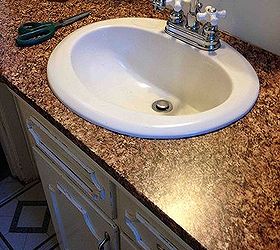 q vinyl contact paper make over, bathroom ideas, countertops, crafts, After with contact pape