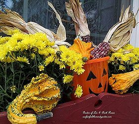 fall decorating at our fairfield home garden, flowers, gardening, halloween decorations, seasonal holiday d cor, Kitchen Window Box