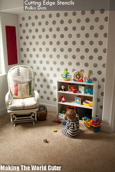 polka dots allover, home decor, Large scale Polka Dot stenciled nursery