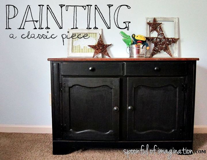 hutch makeover, painted furniture