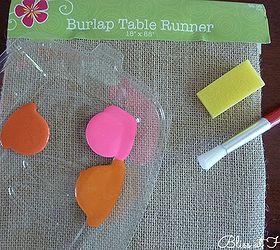 diy striped burlap table runner, crafts, outdoor living, Supplies needed One burlap table runner acrylic craft paint paint sponge or brush masking tape or painter s tape