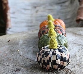 fabric covered pumpkins, crafts, decoupage