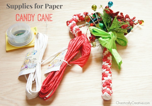 how to make a paper candy cane, crafts, seasonal holiday decor, Supplies for Candy Cane 1 two colors of paper ribbon 2 wire 3 floral picks