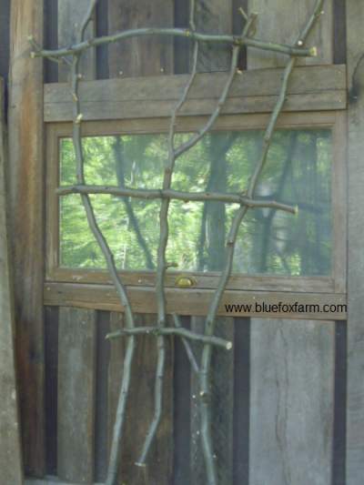 twig twigs and more twigs what to do with them, repurposing upcycling, Simple twig Fan Trellis from Blue Fox Farm Just 1 of dozens of ideas