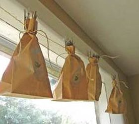 harvesting and preserving herbs, gardening, Bag drying place bunched herbs in a paper bag and tie closed Hang the bag upside down on an indoor clothesline pegs nails or drying rack in a dry location