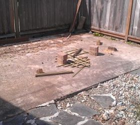 reuseing cinder blocks to make a fire pit, decks, gardening, outdoor living, This was the area that just needing something but what Ah a fire pit