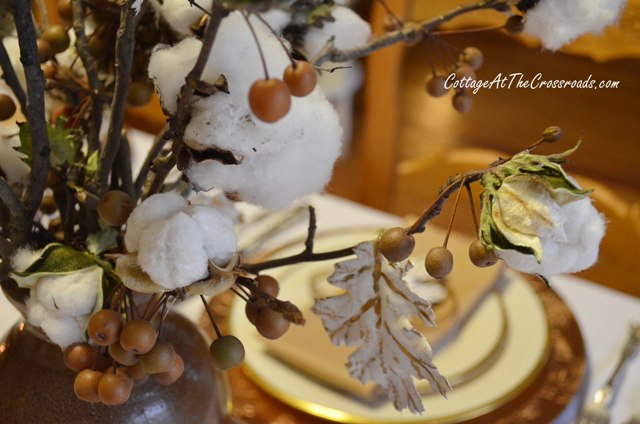 cotton on our thanksgiving table, seasonal holiday d cor, thanksgiving decorations, Cotton Centerpiece