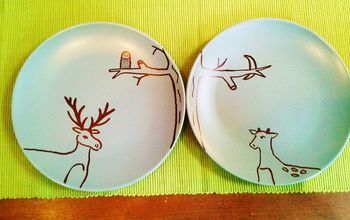 His'n'Hers Doe and Stag Plates - Sharpie Craft