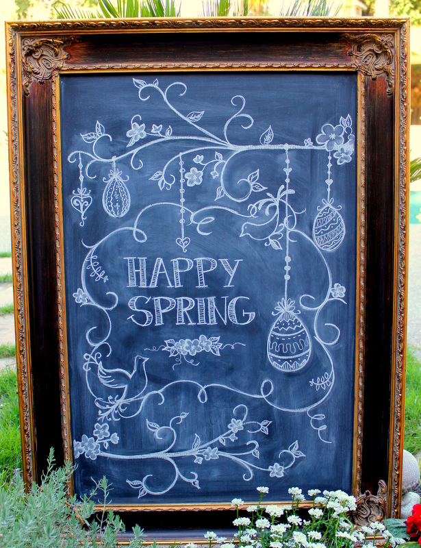 spring chalk art, seasonal holiday decor