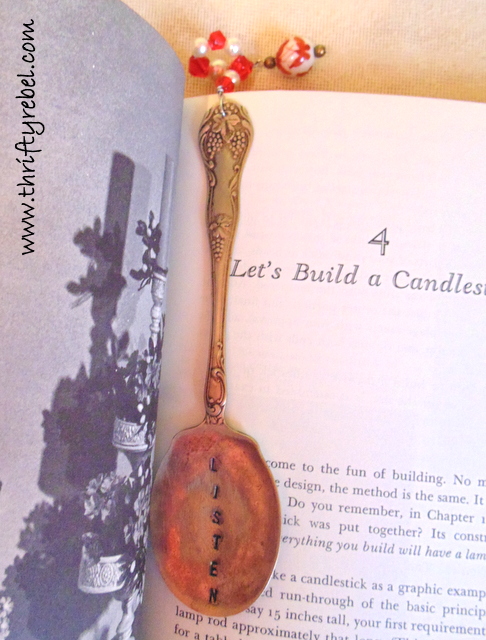 hand stamped spoon bookmark or ornament, christmas decorations, repurposing upcycling, seasonal holiday decor, As a bookmark