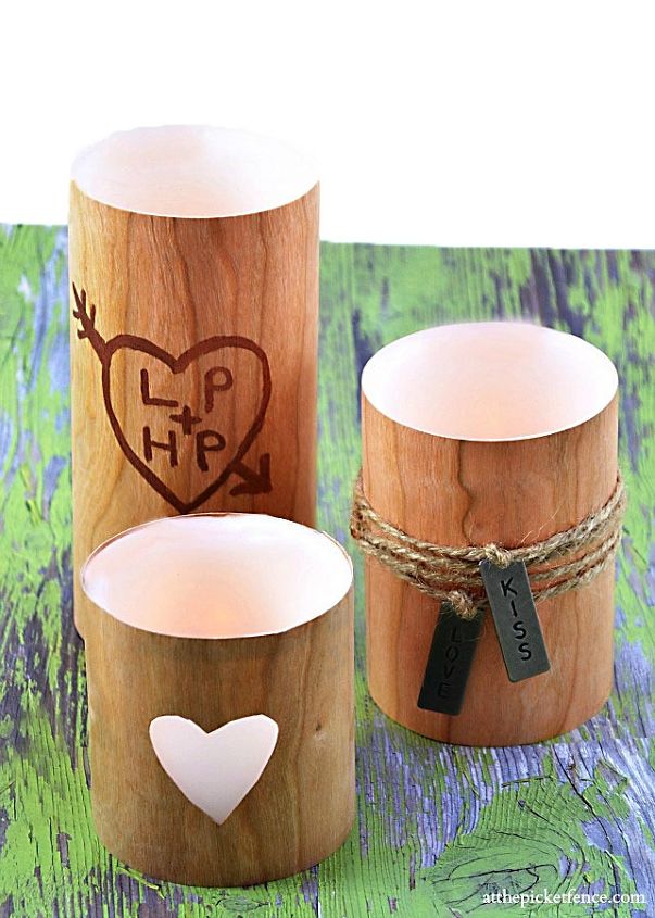 a valentine s day gift for the guys faux wood candles, crafts, Faux Wood Valentine s Day Candles