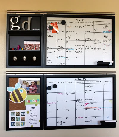 kitchen calendar command center, cleaning tips, kitchen design, Our kitchen calendar command center consists of two dry erase calendars from Pottery Barn mounted in the kitchen in a can t miss spot