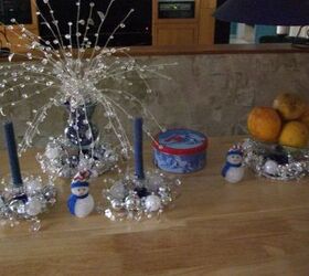my blue and silver christmas 2012, seasonal holiday d cor, Some Christmas sparkle on the kitchen island