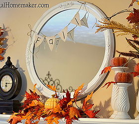 fall mantel, crafts, fireplaces mantels, living room ideas, seasonal holiday decor, thanksgiving decorations, Fall burlap sign