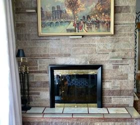 diy fireplace makeover before after reveal, fireplaces mantels, home decor, living room ideas, This is the before shot Very out dated
