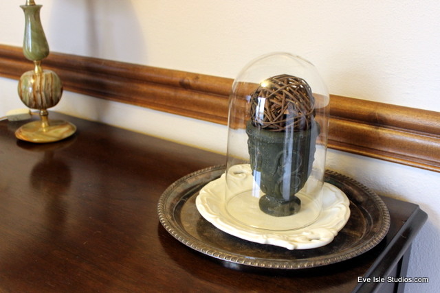 diy glass cloche from anniversary clock, home decor, repurposing upcycling, Glass Cloche Urn