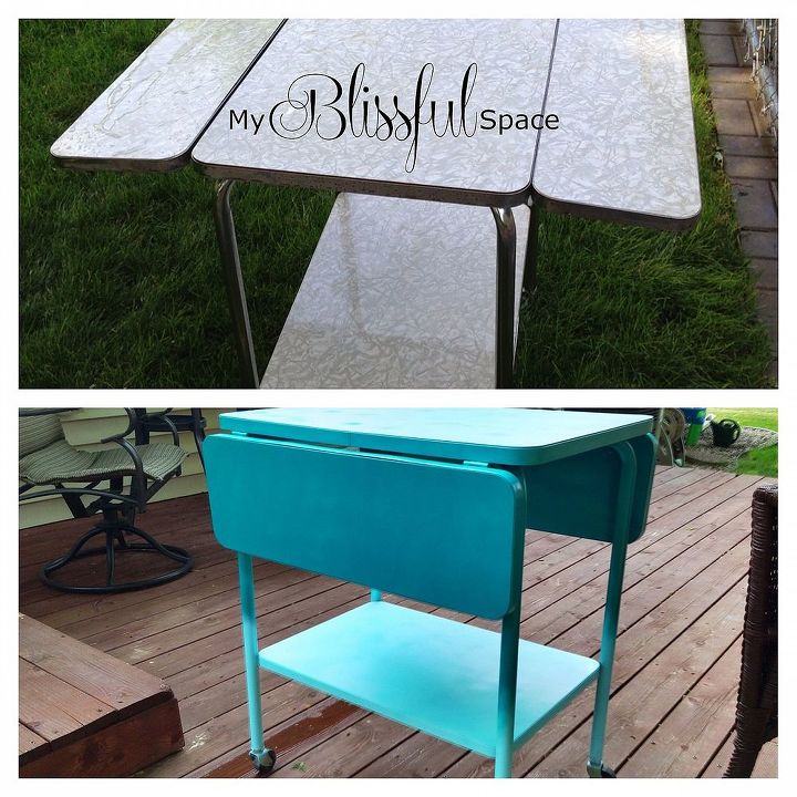 diy outdoor entertaining cart, outdoor furniture, outdoor living, painted furniture, Before and After