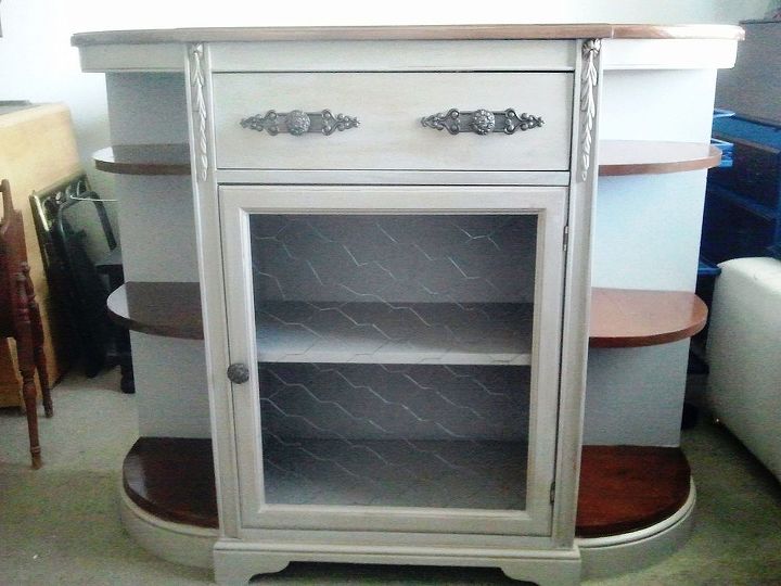 refreshed server, painted furniture, woodworking projects, Layer of clear coat She s finished