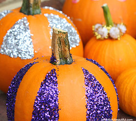 no carve pumpkin decorating idea, crafts, seasonal holiday decor, Place duct tape from top to bottom in a pattern of your choice