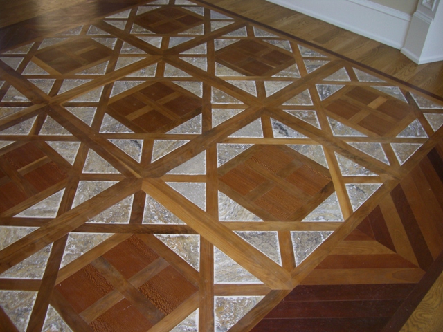 this is a hardwood floor we installed with a bordeaux pattern made of brazilian, flooring, hardwood floors