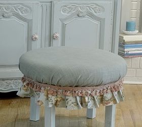 diy ottoman from an old end table, painted furniture, This little ottoman started life as an end table
