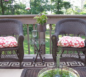 outdoor deck in birmingham al, decks, outdoor furniture, outdoor living, painted furniture, porches, 2 cozy chairs