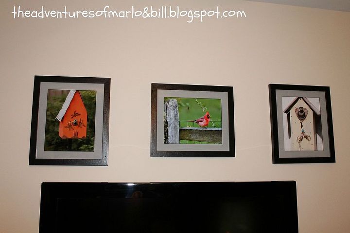 master bedroom makeover, bedroom ideas, home decor, Framed bird prints from our own backyard
