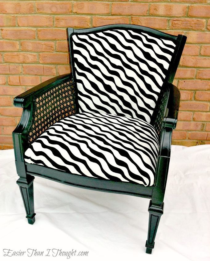 5 thrift store chair gets a facelift, painted furniture, After undergoing a facelift the chair is now more modern and fun