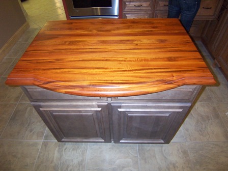 custom cabinets looking for a new home, kitchen cabinets, Custom Cabinetry Island With Exotic Tigerwood Top