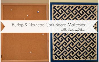Cork Board Transformation Tutorial: Burlap & "Nail Head" Trim!