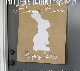 pottery barn inspired burlap bunny banner, crafts, easter decorations, seasonal holiday decor, wreaths
