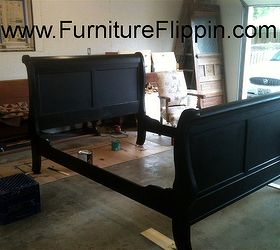 helping a young couple furnish their apartment on the cheap, painted furniture, 30 Sleigh bed repaired and made beautiful and worth so much more now